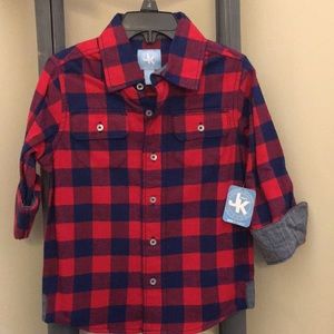 NWT-Boys Buffalo Plaid Button-up Shirt